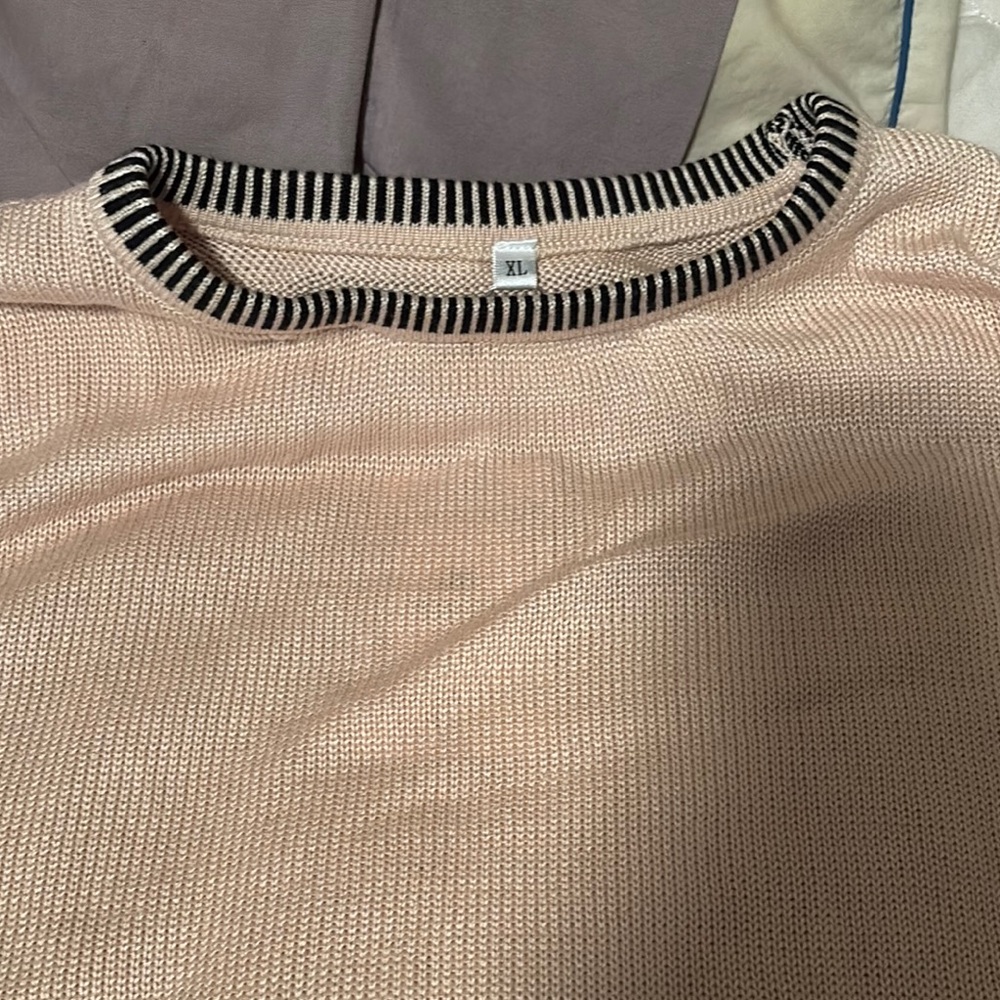 Striped Collar Knit Sweater